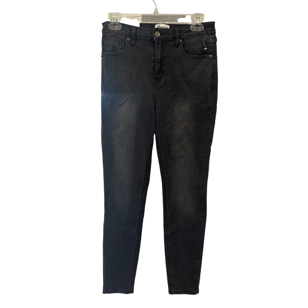 Abound Women's Black Slight Destress High Rise Skinny Jeans 28 NWT